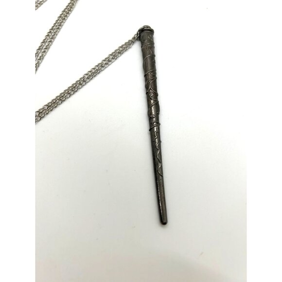 Magic Wand Necklace Fantasy Wizard Witch Warlock Magician Silver Chain - Picture 6 of 9